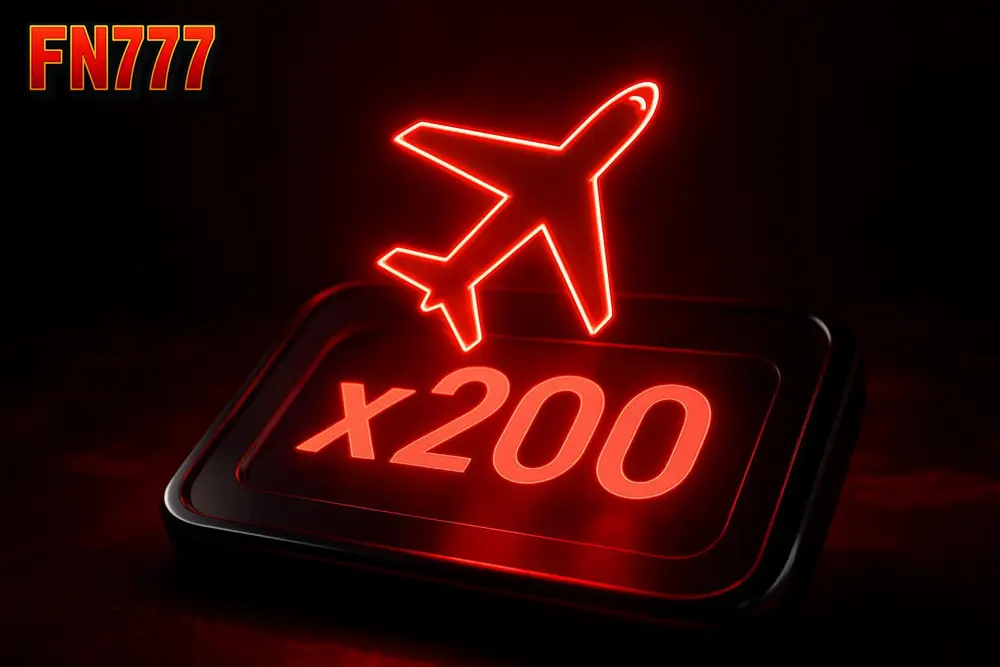 FN777 Aviator Game โ a glowing airplane icon rising on a crash game multiplier screen FN777 Aviator Game โ a glowing airplane icon rising on a crash game multiplier screen